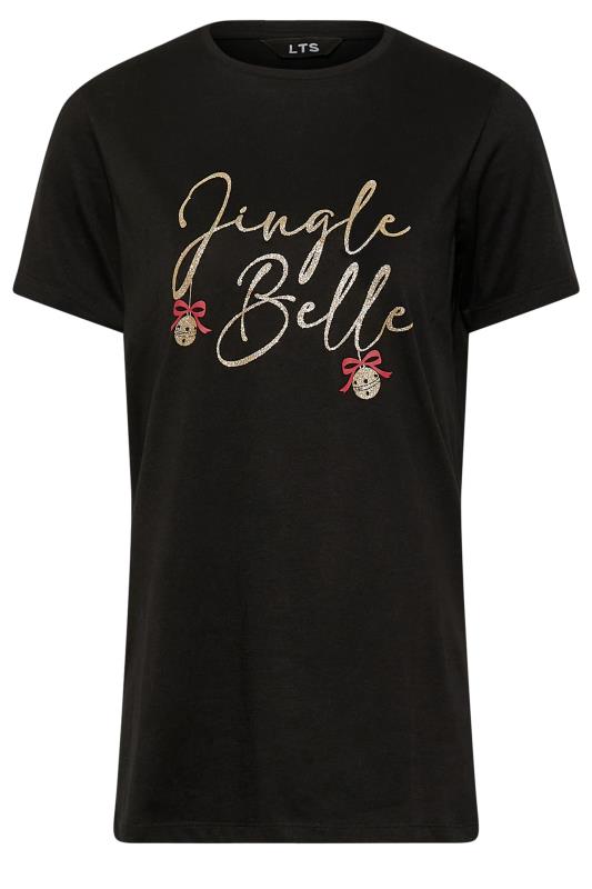 LTS Tall Women's Black 'Jingle Belle' Christmas T-Shirt | Long Tall Sally 6