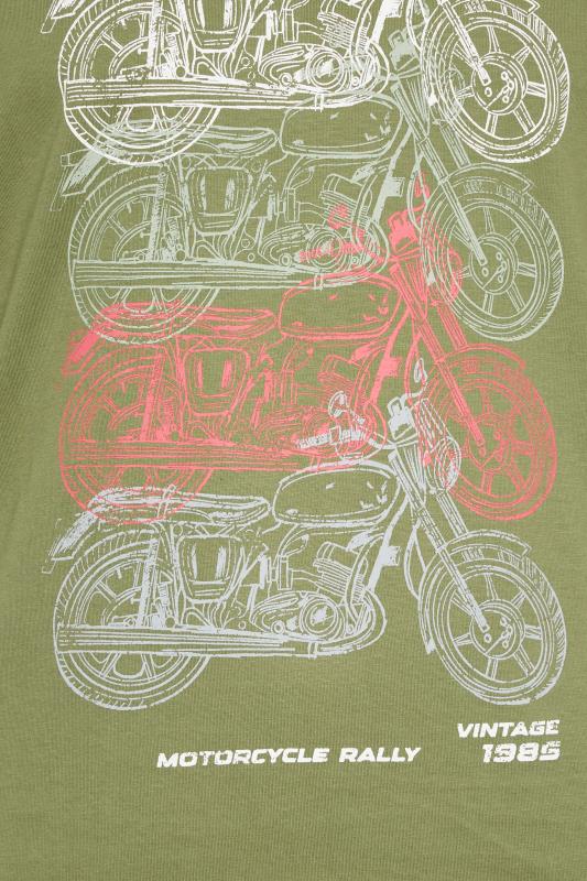 BadRhino Big & Tall Green Motorcycle Print T-Shirt | BadRhino 3