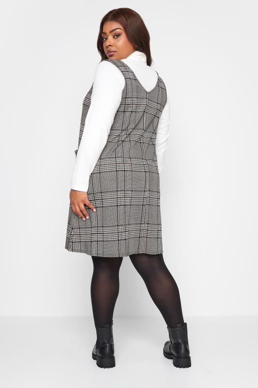 LIMITED COLLECTION Curve Grey Check A Line Pinafore Dress | Yours Clothing 3