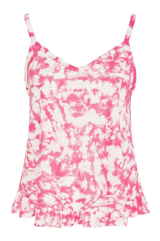 LIMITED COLLECTION Curve Pink & White Tie Dye Pyjama Top_X.jpg