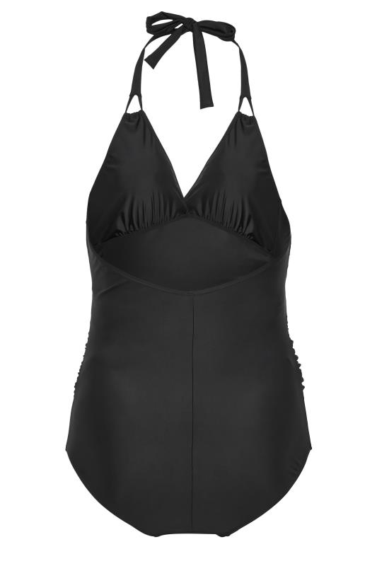 BUMP IT UP MATERNITY Plus Size Black Halterneck Swimsuit | Yours Clothing 8