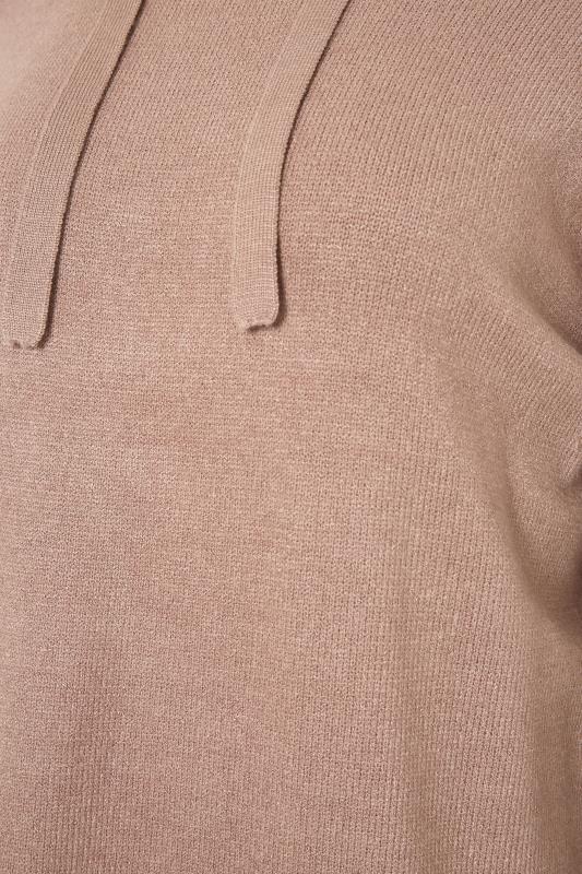 LTS Tall Beige Brown Knitted Hoodie 5