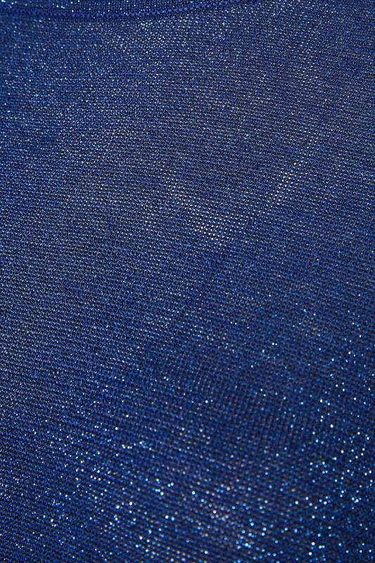 Blue Glitter Drop Shoulder Knitted Top_S.jpg