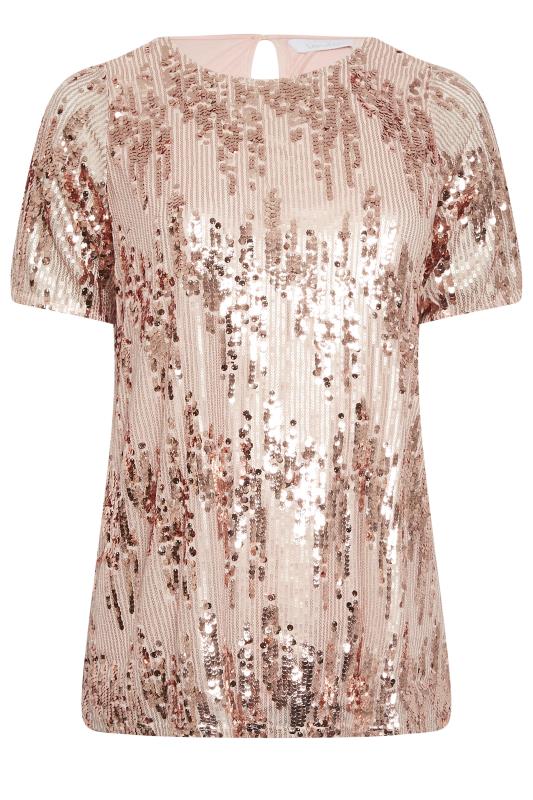 YOURS LONDON Plus Size Pink Ombre Sequin Top | Yours Clothing 6