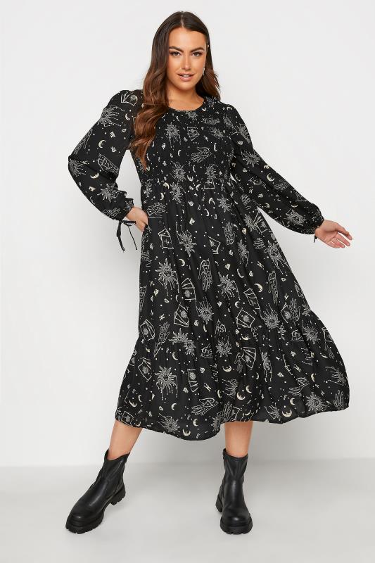 LIMITED COLLECTION Black Astrology Shirred Dress_A.jpg