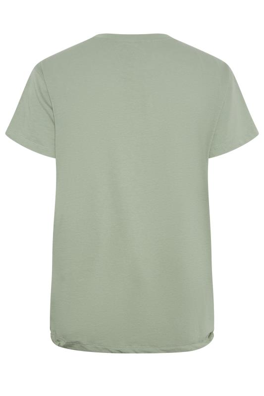 LTS Tall Khaki Green Drawstring Hem Cotton T-Shirt | Long Tall Sally 7