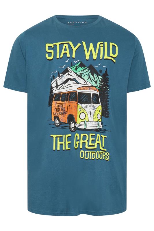 BadRhino Big & Tall Blue 'Stay Wild' T-Shirt | BadRhino 4