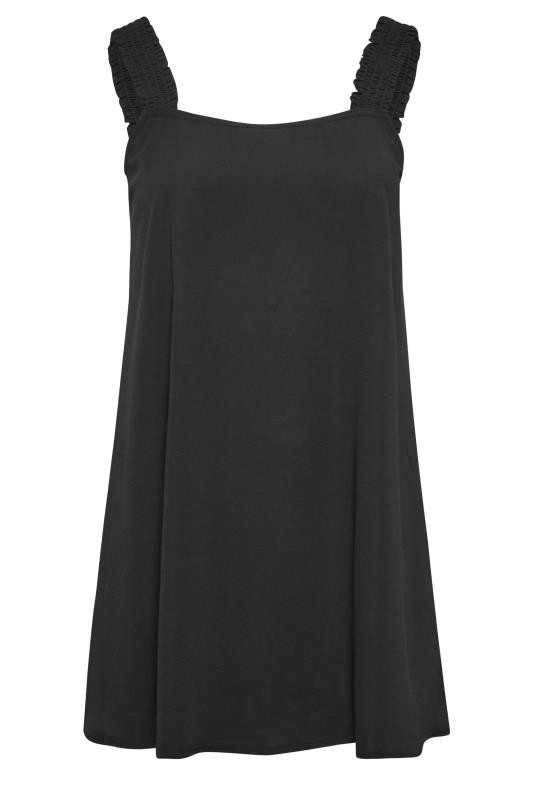 LIMITED COLLECTION Plus Size Black Shirred Strap Cami Vest Top | Yours Clothing 7