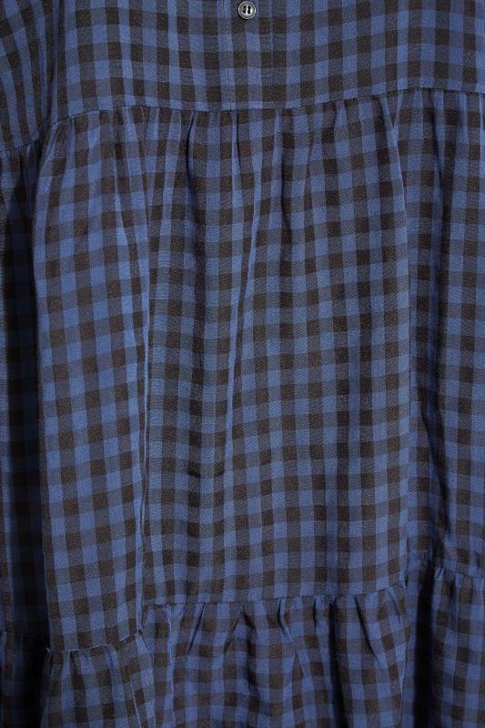 LIMITED COLLECTION Curve Blue Gingham Smock Shirt Dress 5