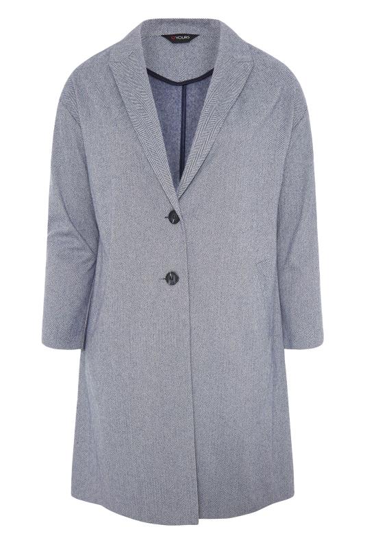Plus Size Blue Twill Unlined Longline Jacket | Yours Clothing 6