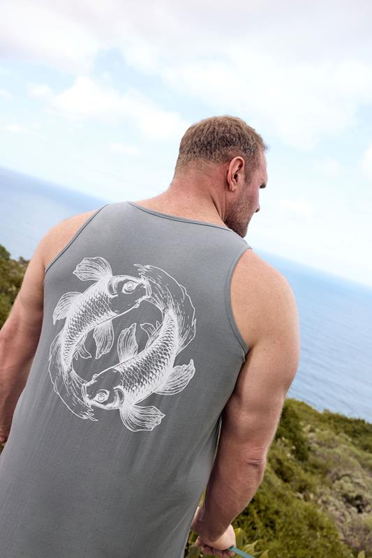 BadRhino Big & Tall Blue Koi Carp Graphic Vest Top | BadRhino 1