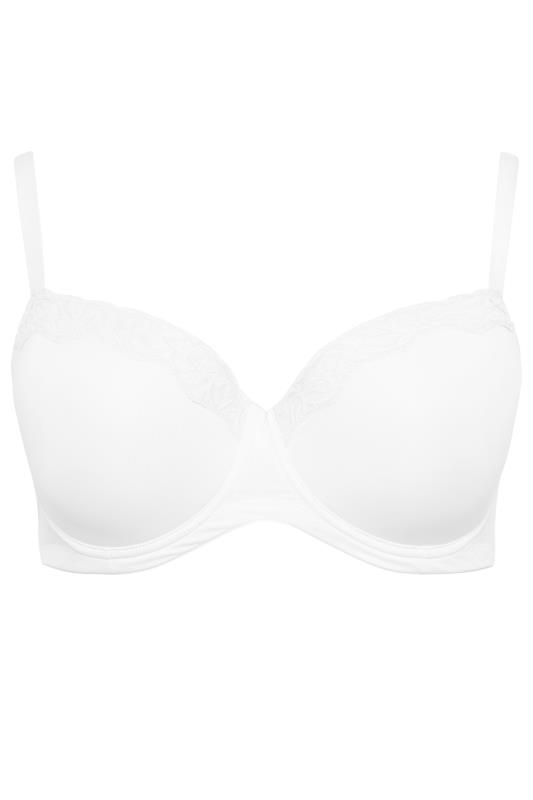 YOURS 2 PACK Plus Size Curve Yellow & White Lace Trim T-Shirt Bra | Yours Clothing 7