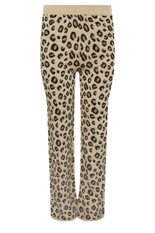 LIMITED COLLECTION Plus Size Natural Brown Leopard Print Wide Leg Trousers | Yours Clothing  5