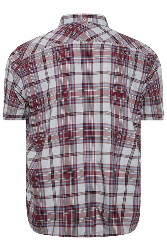 BEN SHERMAN Big & Tall Light Blue Check Print Shirt | BadRhino 4