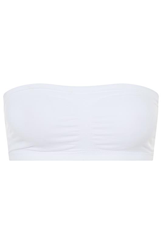 YOURS Plus Size White Seamless Padded Non-Wired Bandeau Bra | Yours Clothing 2