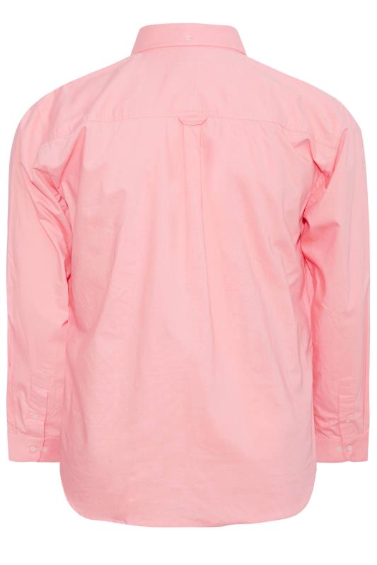 BadRhino Big & Tall Pink Essential Long Sleeve Oxford Shirt 4