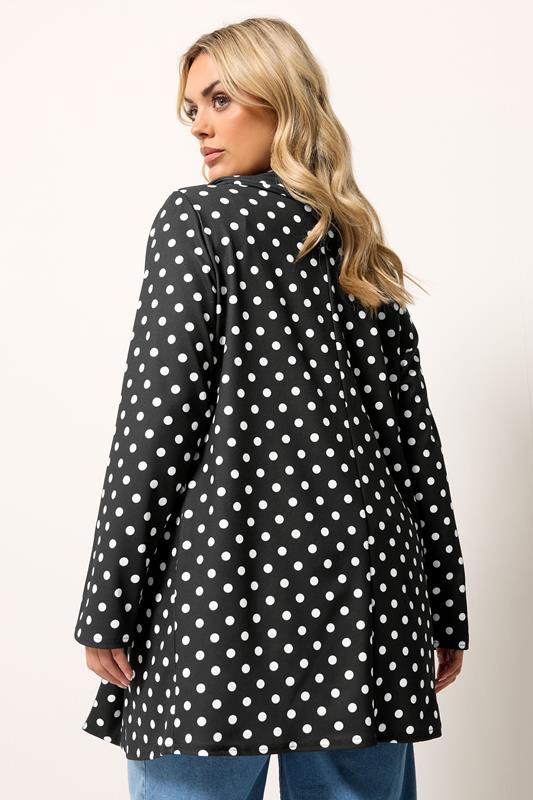 YOURS Plus Size Black Polka Dot Blazer | Yours Clothing 2