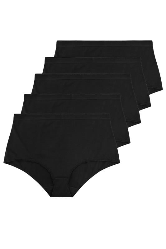 YOURS Plus Size 5 PACK Black Stretch Full Briefs | Yours Clothing  2