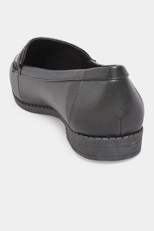Black Croc Loafers In Extra Wide EEE Fit 4
