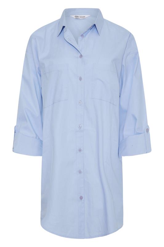 LTS MADE FOR GOOD Tall Blue Cotton Oversized Shirt 5