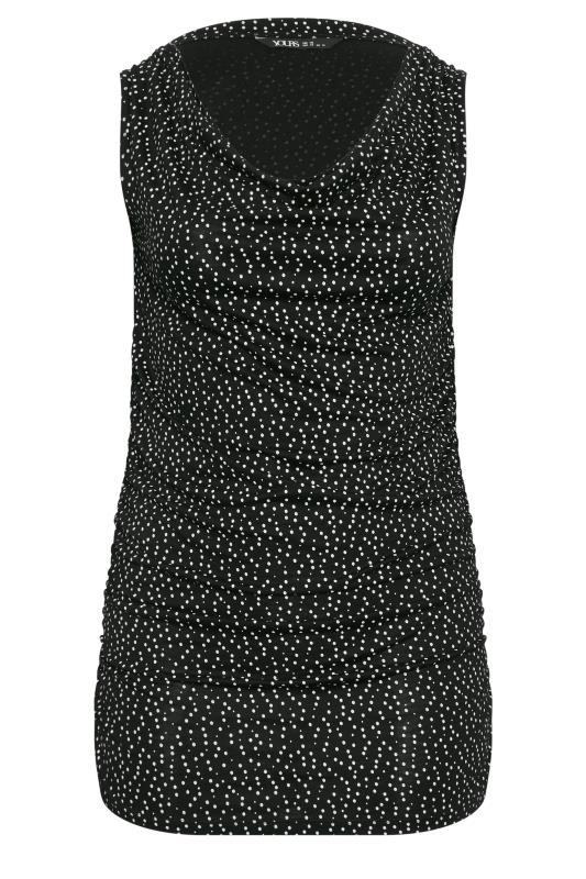 YOURS Plus Size Black Polka Dot Bardot Top | Yours Clothing 5