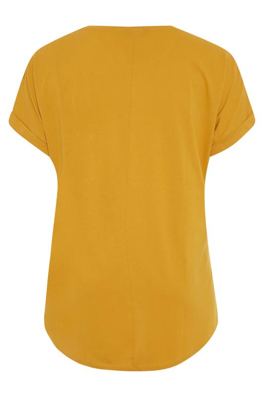 Mustard Yellow Broderie Anglaise Shoulder T-Shirt_BK.jpg