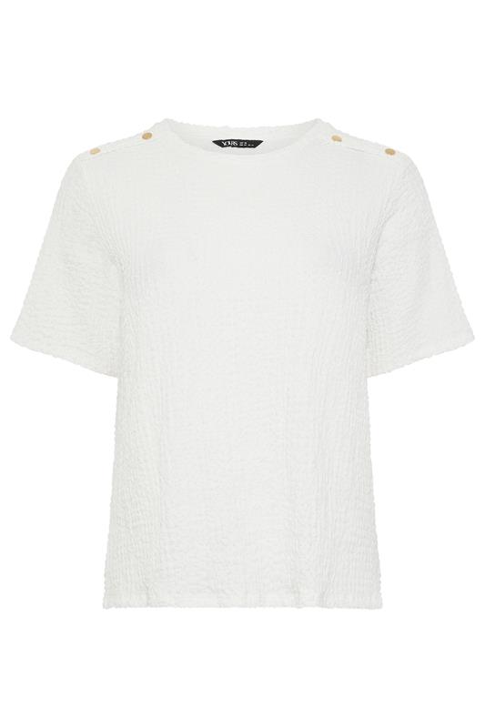 YOURS Plus Size White Bubble Texture Top | Yours Clothing 5