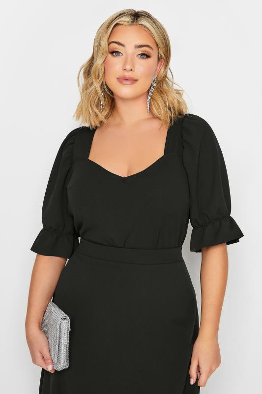  Grande Taille YOURS LONDON Curve Black Sweetheart Bodysuit