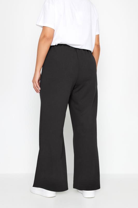 YOURS Plus Size Black Pintuck Wide Leg Trousers | Yours Clothing 4