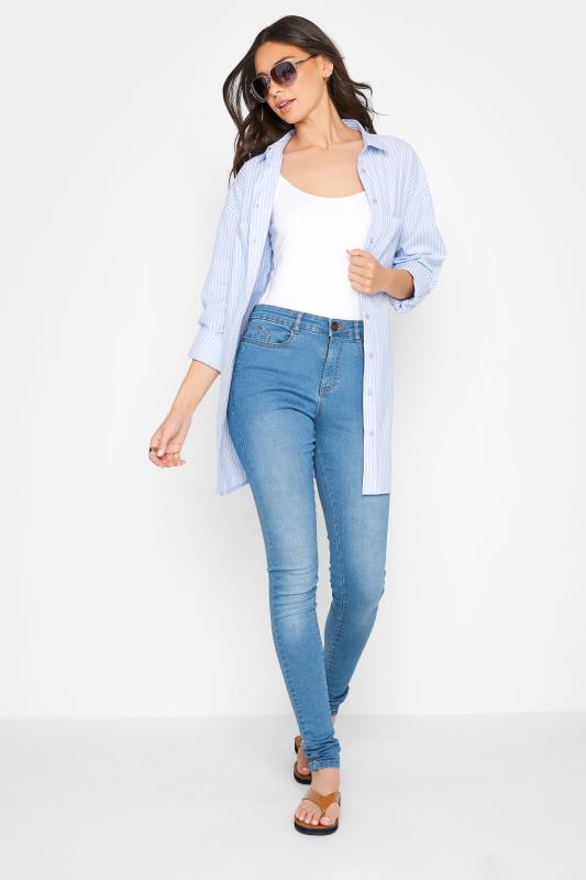 LTS MADE FOR GOOD Tall Women's Blue Stripe Cotton Shirt | Long Tall Sally 2