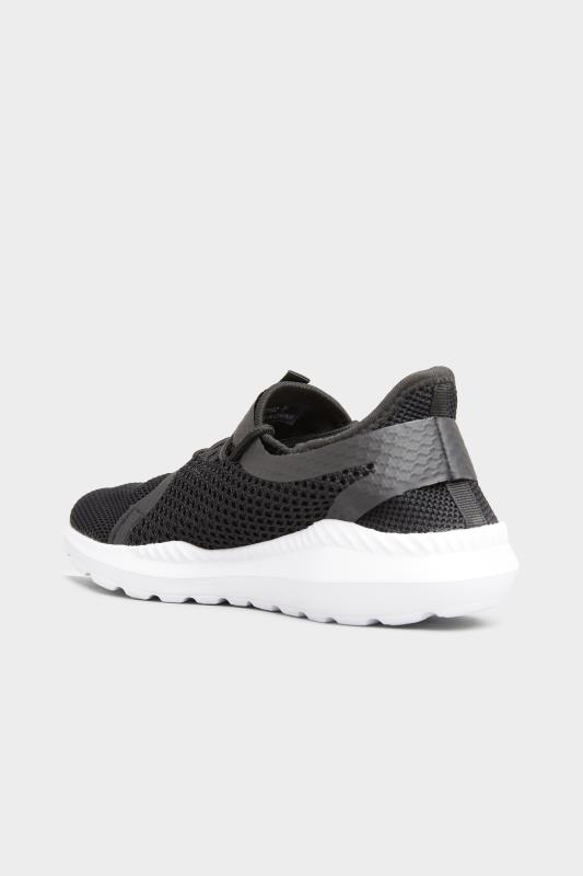 Black Knitted Mesh Trainers In Standard D Fit | Yours Clothing 5
