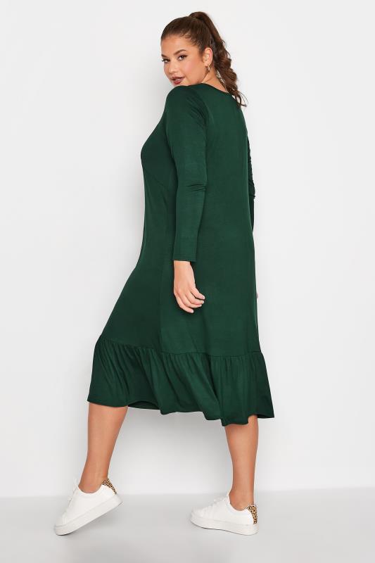 LIMITED COLLECTION Plus Size Forest Green Keyhole Tie Neck Midaxi Dress | Yours Clothing 4