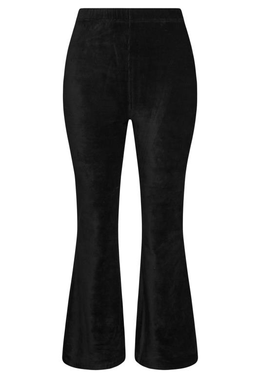 YOURS Plus Size Black Cord Kick Flare Leggings | Yours Clothing 5