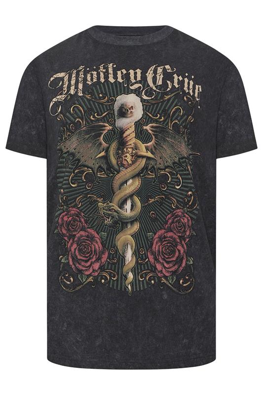 BadRhino Big & Tall Black 'Motley Crue' Acid Wash T-Shirt | BadRhino 5