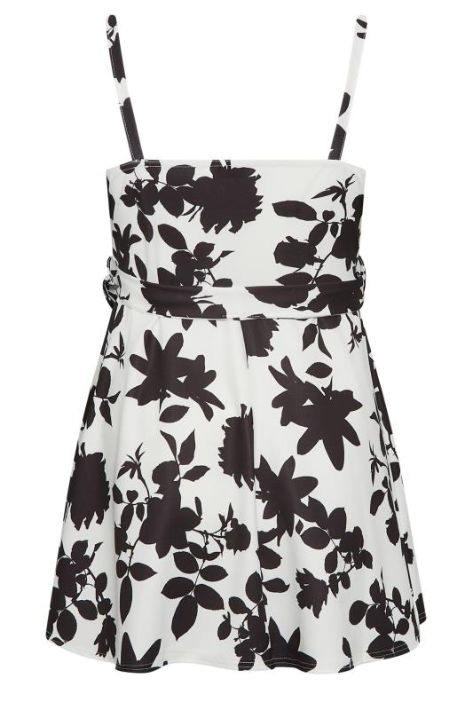 YOURS LONDON Plus Size Black Floral Sleeveless Peplum Top | Yours Clothing 7