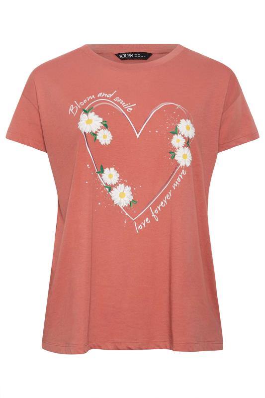 YOURS Plus Size Pink 'Bloom And Smile' Printed T-Shirt | Yours Clothing 5