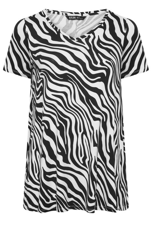 YOURS Curve Plus Size White Zebra Print T-Shirt | Yours Clothing  5