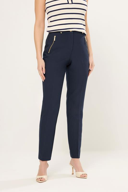 STAR Navy Blue Tailored Straight Leg Trousers | StarByJM 1