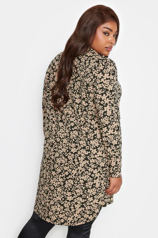 YOURS Curve Black Floral Tunic Shirt | Yours Clothing 3