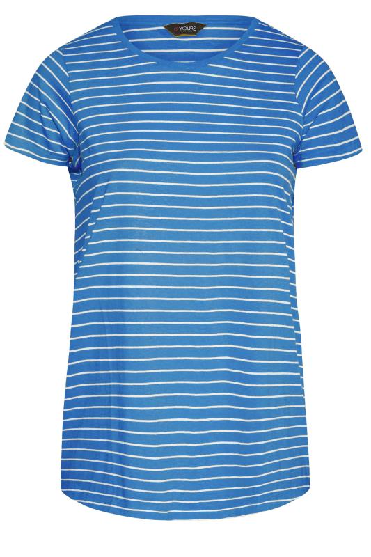 Curve Blue Stripe Short Sleeve T-Shirt_F.jpg