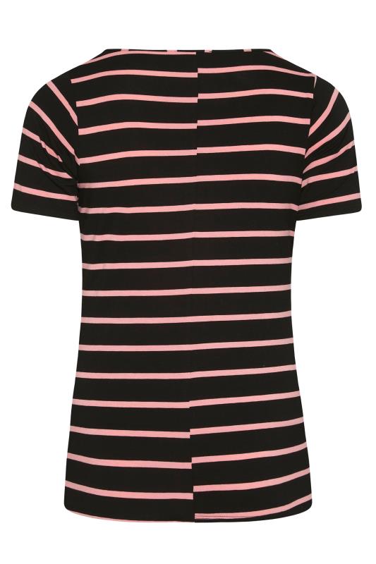 BUMP IT UP MATERNITY Black & Pink Stripe T-Shirt_BK.jpg
