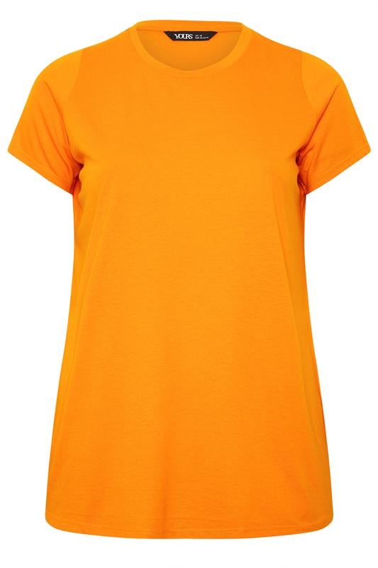 YOURS Plus Size Orange Core Basic T-Shirt | Yours Clothing 5