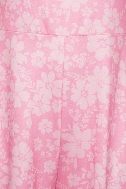LIMITED COLLECTION Plus Size Pink Floral Bow Back Playsuit | Yours Clothing 5