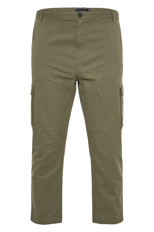 BadRhino Big & Tall Khaki Green Stretch Cargo Trousers 5