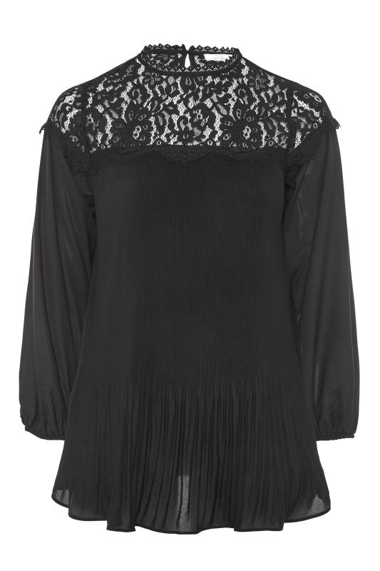 Plus Size YOURS LONDON Black Lace Pleat Tunic | Yours Clothing 6