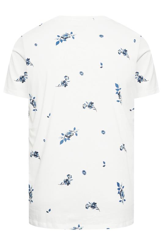 BLEND Big & Tall White Floral T-Shirt | BadRhino 4