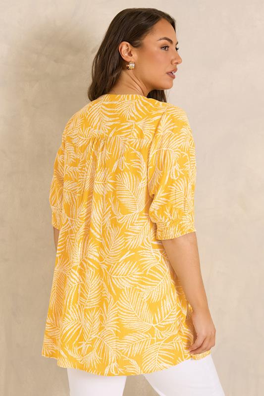 EVANS Plus Size Yellow Pintuck Tie Neck Blouse | Evans 4
