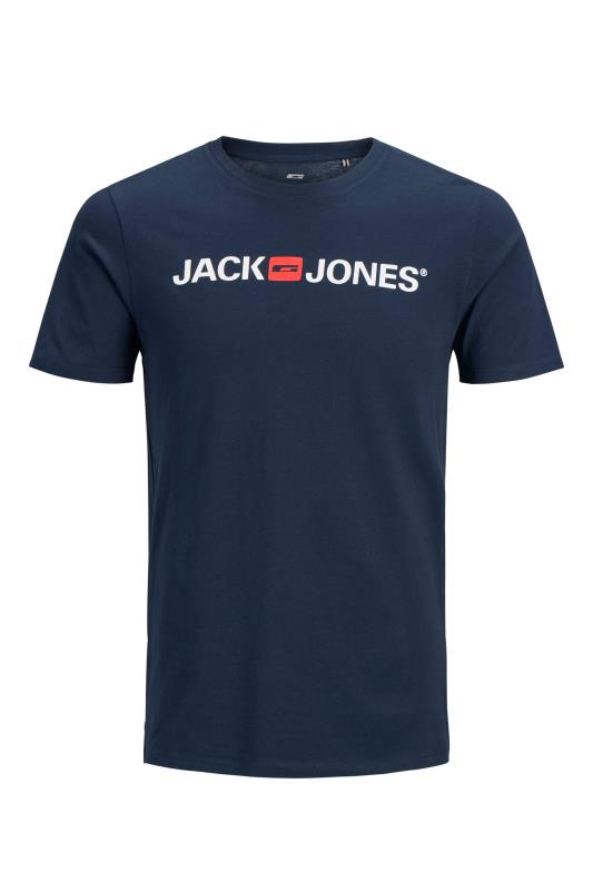 Plus Size  JACK & JONES Navy Logo T-Shirt