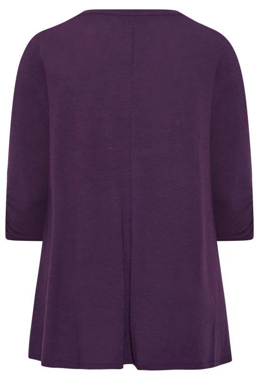 Plus Size Purple Star Stud Embellished Swing Top | Yours Clothing 7