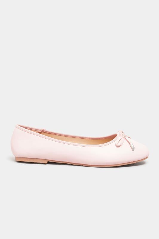 Light Pink Ballerina Pumps In Wide E Fit & Extra Wide EEE Fit | Yours Clothing 3